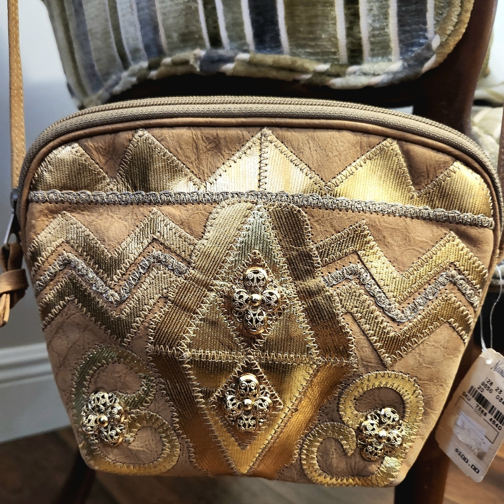 Vintage Patchwork Leather Bojo Crossbody Bag By Neiman Marcus